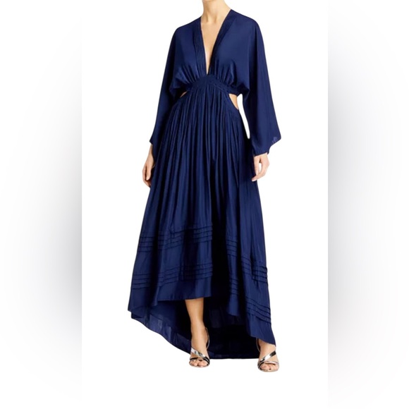 Ramy Brook Dresses & Skirts - Ramy Brook Neena Cutout Maxi Dress Navy Blue Hi Low Lined NWT Size XS